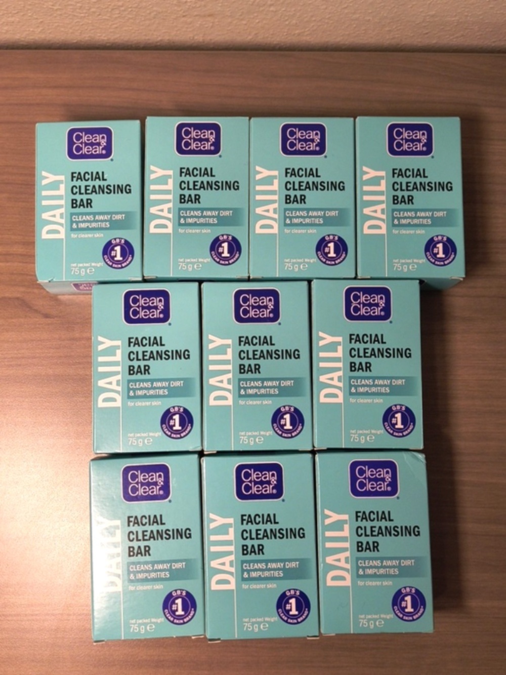 Clean & Clear Facial Cleansing Bar 75g, Cleans Away Dirt & Impurities x 10 bars